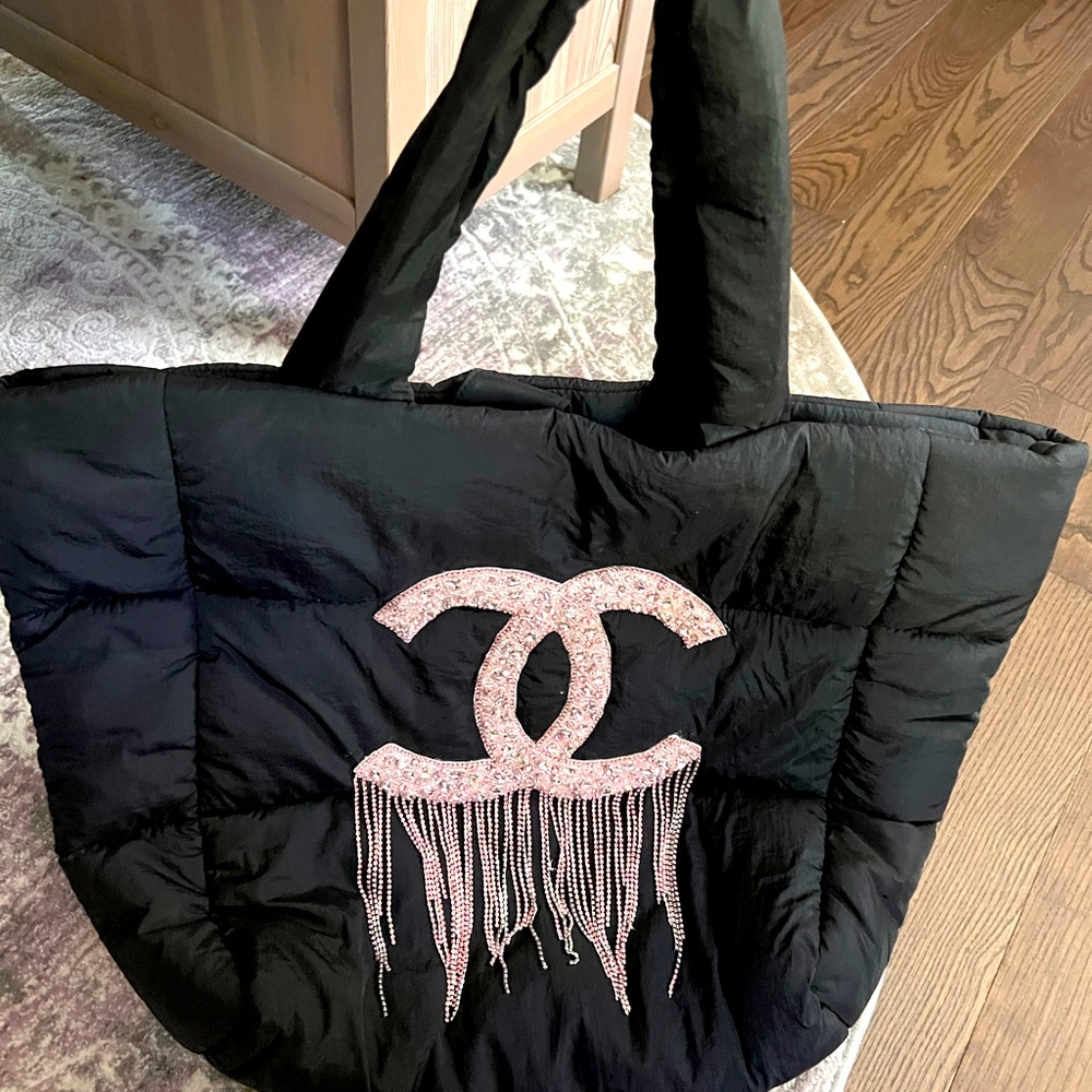 Embellished Puffy Tote Bag